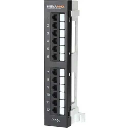 Signamax 12458M-C6C 12-Port CAT6 Mini Panel wuith 89d Bracket, T568a/B Wiring