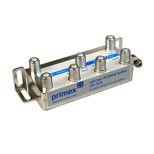Primex 125-1575 Coax 6-Way Signal Splitter