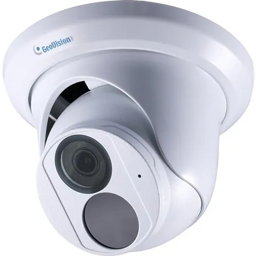 GeoVision GV-EBD8800 AI 8MP H.265 Super Low Lux WDR Pro IR Turret IP Camera, 2.8mm Lens, White