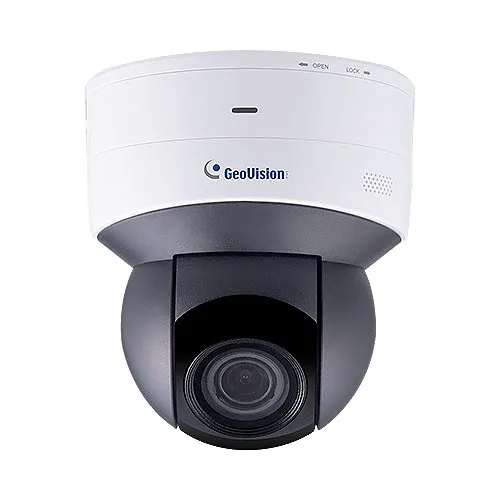 GeoVision GV-PTZ5810-IR 5MP H.265 Super Low Lux WDR Pro IR IP Mini PTZ Camera, 5x Optical Zoom, Black/White
