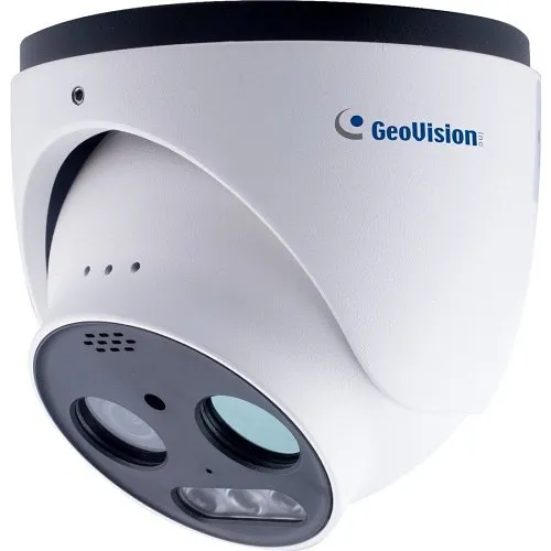 GeoVision GV-TMEB5800 5MP H.265 Thermal and Optical Super Low Lux WDR Pro IR Fixed Turret Dome IP Camera, 4mm Lens, White