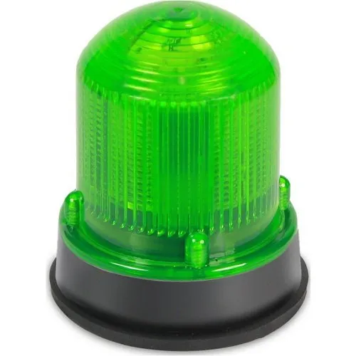 Edwards Signaling 125 Class Flashing Incandescent Beacon for NEMA 4X Applications, 24VDC, 0.610A, Black Base, Green Lens