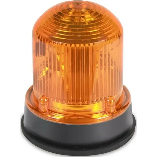 Edwards Signaling 125 Class Steady-On Incandescent Beacon for NEMA 4X Applications, 24VDC, 0.610A, Black Base, Amber Lens