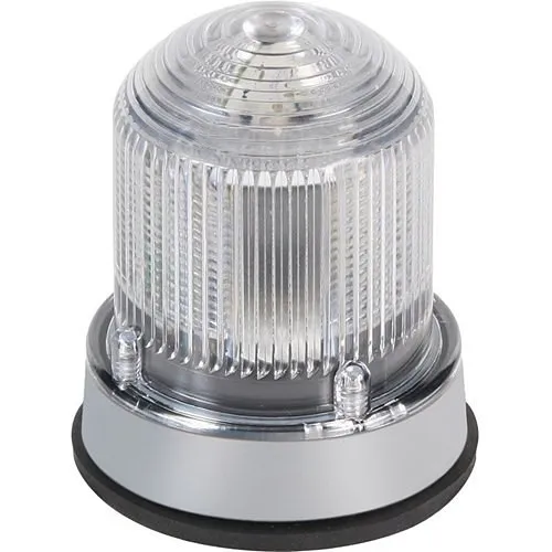 Edwards Signaling 125XBRMW24D 125 Class XBR LED Beacon, Steady-On / Lightburst, 24VDC, 0.215A, White, Gray Base