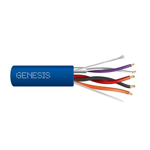 Genesis 12605006 22/1-Pair Shielded + 12/2 + 18/1 Stranded Lutron Cable, General Purpose, CM, 500' (152.4 m) Reel, Blue