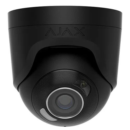 AJAX 126262.197.BL1 5MP Turret camera HL, 4mm Fixed Lens, Indoor / Outdoor, Hybrid Illumination, True WDR, Microphone, PoE/12V, Black