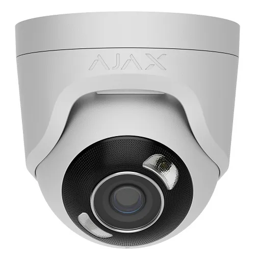 AJAX 126263.197.WH1 5MP Turret camera HL, 4mm Fixed Lens, Indoor / Outdoor, Hybrid Illumination, True WDR, Microphone, PoE/12V, White