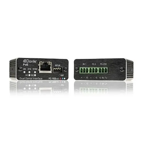 Kramer FC-102Net 2-Channel Dante Encoder and PoE Acceptor, RJ45