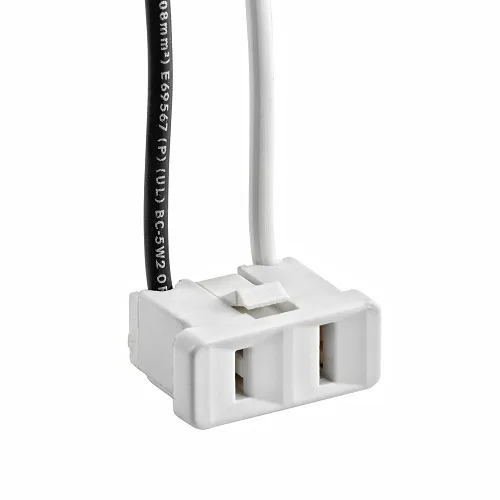 Leviton 1306-W Snap-In Receptacle, Straight Blade, Non-Grounding, Leads 14GA 6", 15A 125V, White