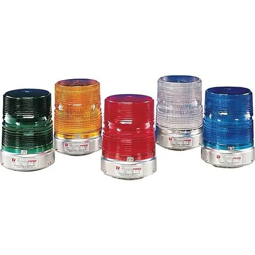 Federal Signal 131ST-120R Starfire Security Strobe Warning Light, Red Lens, Silver