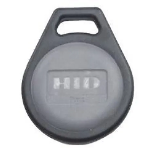 HID 1346LNSBN-PACK50 ProxKey III Access Control Keyfob, HID Prox or Indala Format, HID Standard Artwork, 50-Pack, Black with Gray Insert