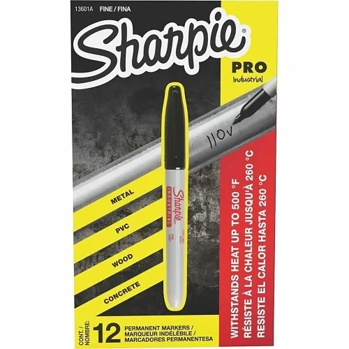 Sharpie 13601A Industrial Permanent Marker, Fine Bullet Tip, Black, 12-Pack