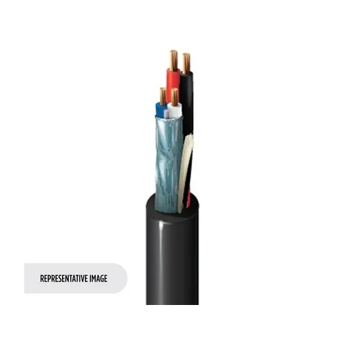 Belden 1392P 010Z500 22/2 Stranded BC Shielded, 18/2 Stranded BC Unshielded Lighting and Automation Cable, Flamarrest, Plenum-CMP, 500' (152.4m) ReelTuff Box, Black