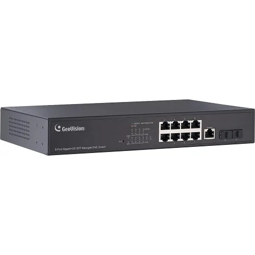 GeoVision 140-APOE081-401U 8-Port 10/100/1000M PoE + 2 Gigabit Uplink Port Switch