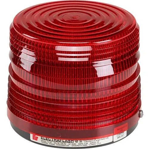 Federal Signal 141ST Electraflash Strobe Warning Light, 120VAC, Red