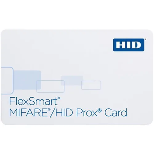HID 1431BGGMNM FlexSmart 1431 MIFARE and Prox Combo PVC 1K Printable Smart Card, Programmed 125KHz and 13.56MHz, Glossy Front and Back, Matching Numbers, No Slot, White