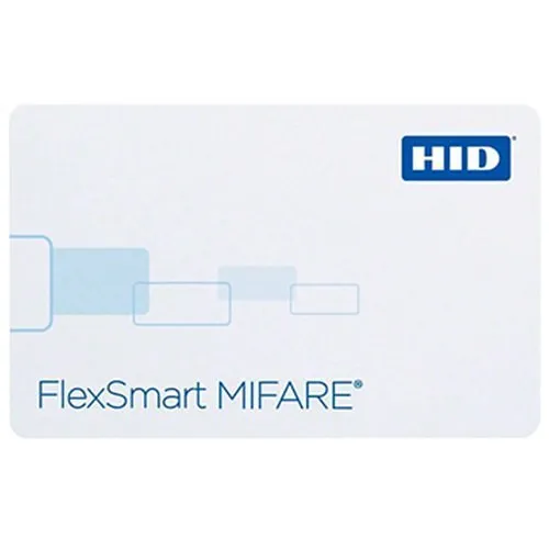 HID 1440MGGMN FlexSmart 1440 MIFARE PVC 4K Printable Smart Card, Programmed 13.56MHz, Glossy Front and Back, Matching Numbers, No Slot, White
