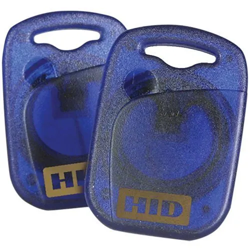 HID 1444MSSMN FlexSmart 1444 MIFARE 4K Key Fob, Programmed, Logo Front, Standard Back, Matching Numbers, Blue