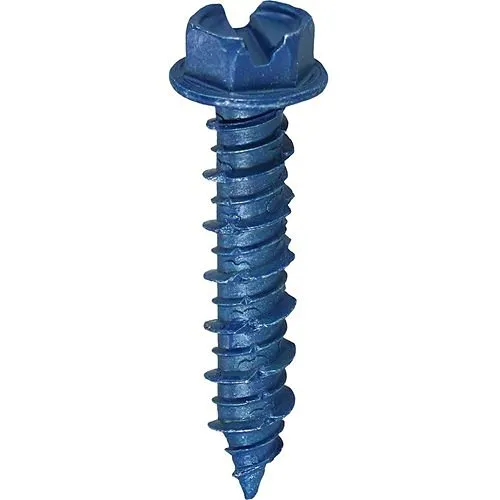 Dottie 14H114 1/4" 1-1/4" Slotted Hex Washer Head Concrete Screw Anchor, 100-Pack