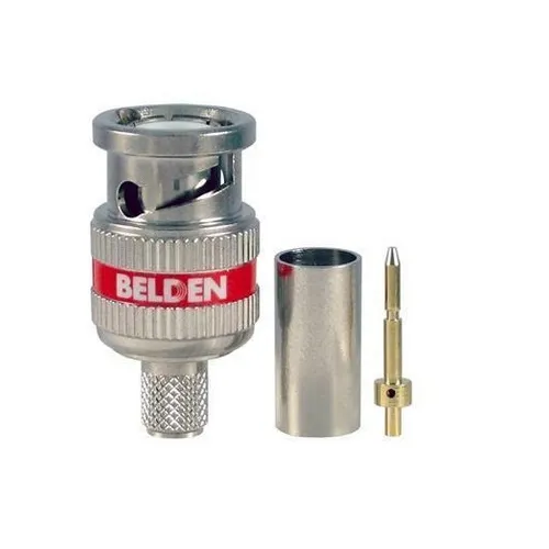 Belden 1505ABHD3 BNC Crimp Connector, RG-59, 6GHz, HD, Red, 3-Piece