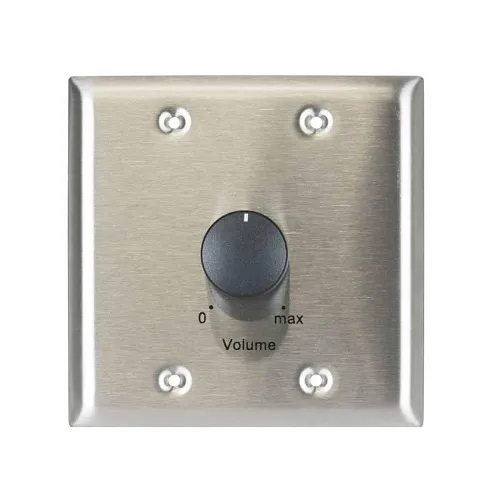 Lowell 150LVCS 150W Stereo Attenuator with Standard Wall Plate, 2-Gang, Stainless Steel