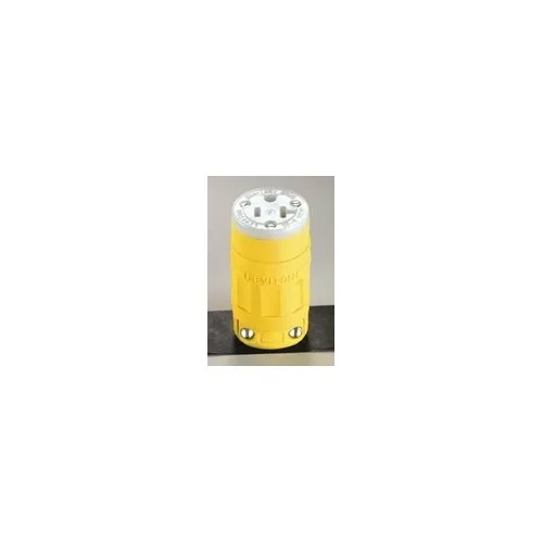 Leviton 1533 Dustguard Straight Blade Connector, 20A 125V, Yellow