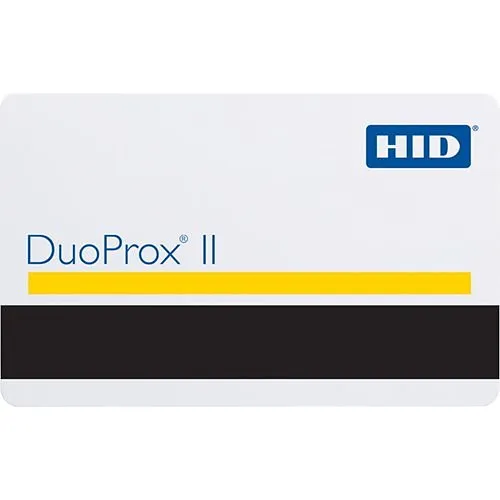 HID 1536LGGMN DuoProx II 1536 Printable Composite Proximity Card, Programmed, Glossy Front and Back, Slot Dots Back, Matching Numbers, No Slot, White