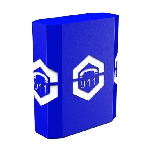 Pedestal Pro 156TOW-EMER-02-ALU Emergency Tower 18" Height Extension, Customizable, Aluminum, Powder Coated Dynasty Blue