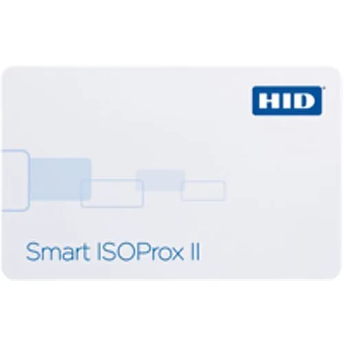 HID 1597LGGMV Smart ISOProx II 1597 Card, Programmed, Glossy Front and Back, Matching Numbers, Vertical Slot, White