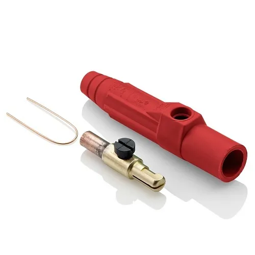 Leviton 15D23-UR Male Detachable Plug Tap Nose, CRI Crimped, 8-4, Red