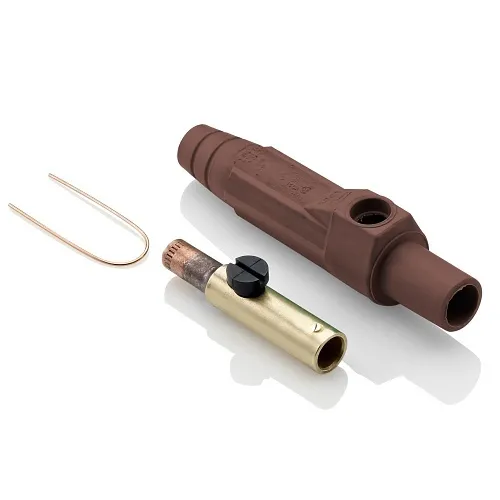 Leviton 15D24-UH 15 Series Cam-Type Female Plug, 8-4AWG, Crimp Tube Termination, Brown