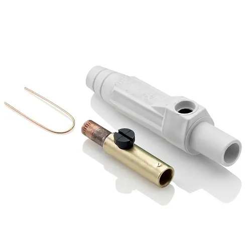 Leviton 15D24-UW 15 Series Cam-Type Female Plug, 8-4AWG, Crimp Tube Termination, White