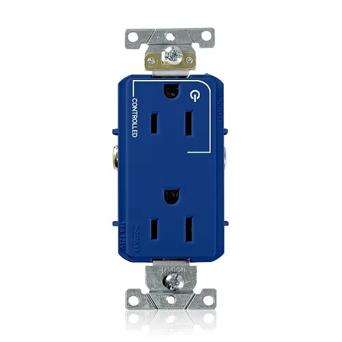 Leviton 16252-1PB 2-Pole and 3-Wire Decora Plus Duplex Receptacle Outlet with 1 Plug Control