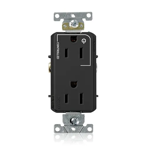 Leviton 16252-1PE Decora Receptacle Split with Plug Control, 15A, 125V