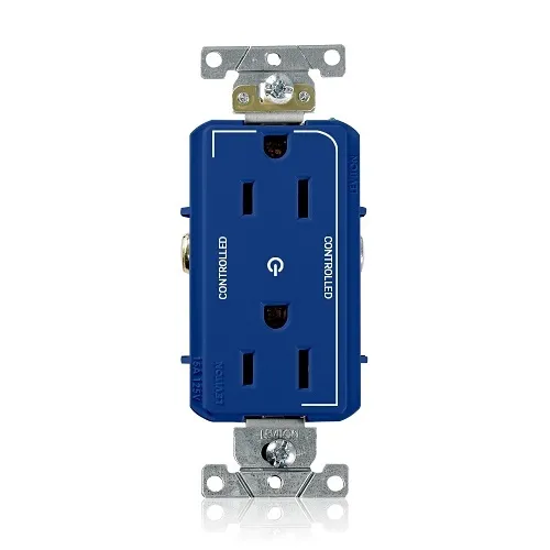 Leviton 16252-2PB Decora Receptacle Split with 2-Plug Center Control, 15A, 125V