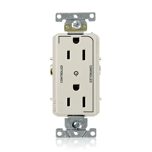 Leviton 16252-2PT LA Decora Receptacle Split with 2 Plug Center Control,125V at 15A