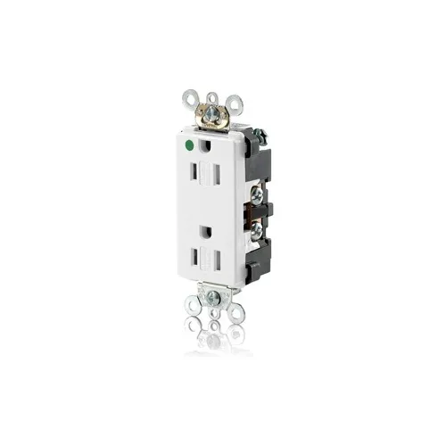 Leviton 16262-SGW Duplex Receptacle, NEMA 5-20R, 20A, 125VAC, White