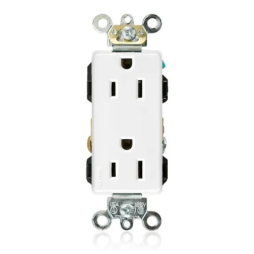 Leviton 16262-W Receptacle Decora Duplex, 15A, 125V, White