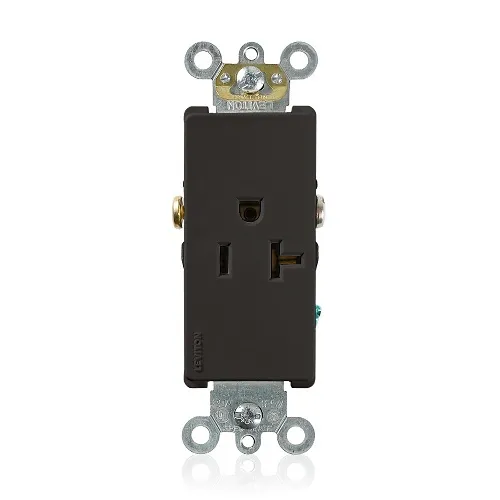 Leviton 16341-E Receptacle Single Decora, 20A, 125V