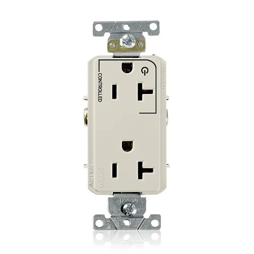 Leviton 16352-1PT Decora Receptacle Split with 1 Plug Control, 20A, 125V, Light Almond