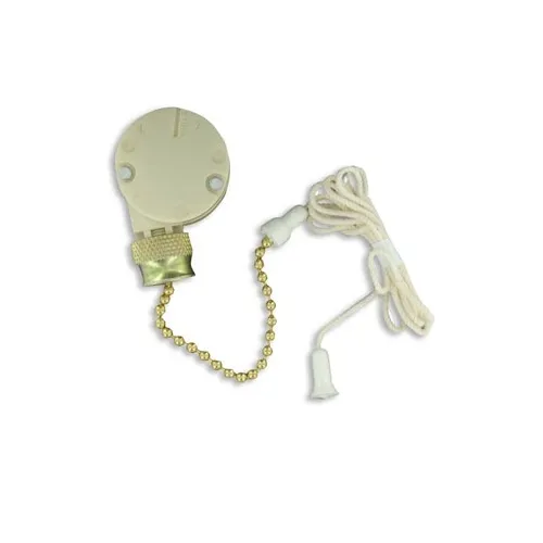 Leviton 1689-BS Pull Chain Switch, 3-Speed, 4-Position, Push-In Terminals