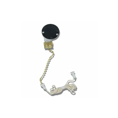 Leviton 1690 Pull Chain Switch, 2-Speed, 3-Position, 3A-250VAC, 1/4 HP 125-250VAC, Push-In Wiring, No.6 Chain 3 3/4" Long