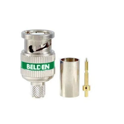 Belden 1694ABHD3 BNC Crimp Connector, RG-6, 6GHz, HD, Green, 3-Piece