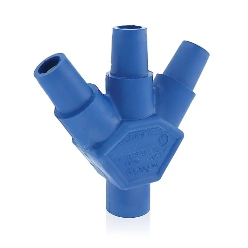 Leviton 16A23-UB 16 Series Taper Nose Multi-Way Connector Male-Female-Female-Female 400A, Blue