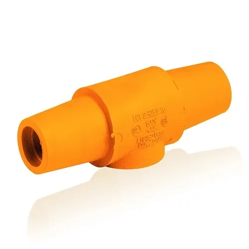 Leviton 16A24-UO 16 Series Taper Nose Double Female Connector Cam-Type Female-Female 400A, Orange
