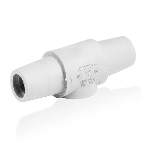 Leviton 16A24-UW WH Double Female Connector, Taper Nose