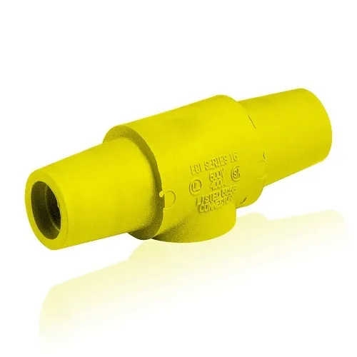 Leviton 16A24-UY Yellow Double Female Connector Taper Nose