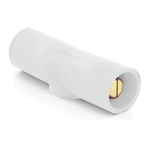 Leviton 16A25-UW 16 Series Taper Nose, Cam-Type Connector, Double Male, Multi-Way Connector, 400A Max, White
