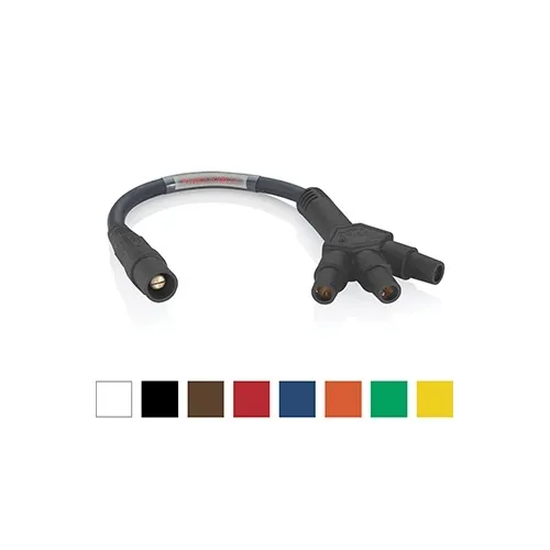 Leviton 16A33-UE 16 Series Cam-Type Taper Nose "Soft" 3-Fer, Male Plug to Female / Female / Female Tri-Tap, 24"L