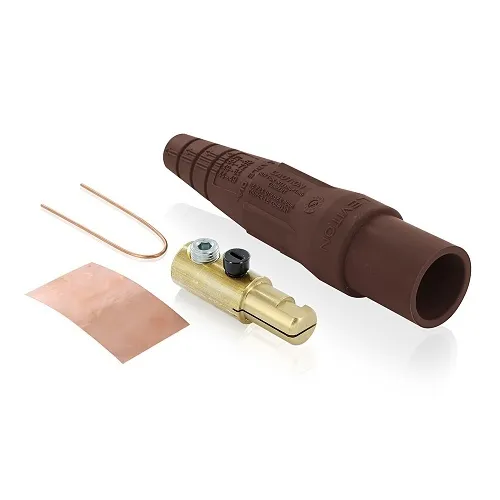 Leviton 16D21-UH BR Male Detachable Plug Taper 1SE 1 Set Screw 2-2/0, Brown